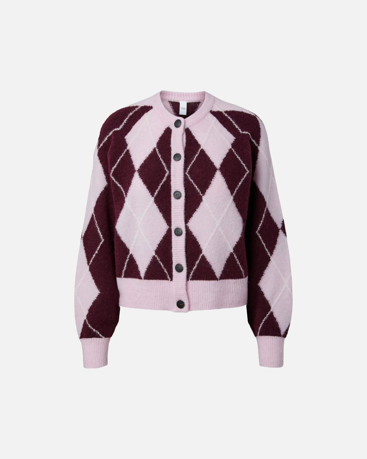 Y.A.S Cardigan Johi Ullmiks - Pale Lilac Fig/ Pristine Harlequin