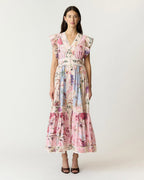 YAS Maxikjole Messa CS Long - Pristine W. Ballerina/ Skyway