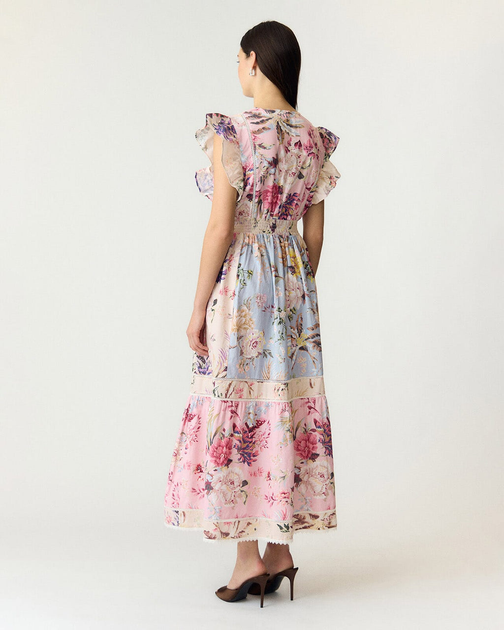 YAS Maxikjole Messa CS Long - Pristine W. Ballerina/ Skyway