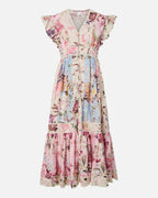 YAS Maxikjole Messa CS Long - Pristine W. Ballerina/ Skyway