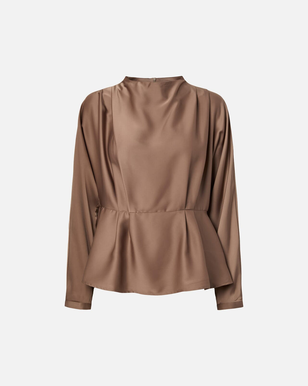 Y.A.S Bluse Pella LS Funnel Neck - Fungi