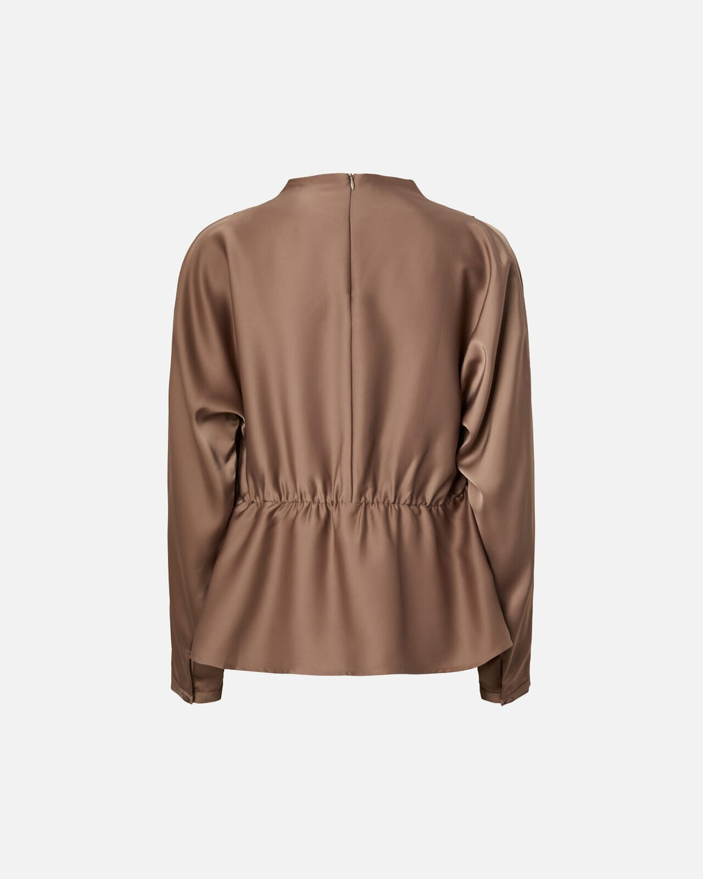 Y.A.S Bluse Pella LS Funnel Neck - Fungi