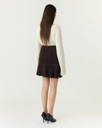 Y.A.S Skinnskjørt Colly HW Suede - Coffee Bean