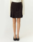Y.A.S Skinnskjørt Colly HW Suede - Coffee Bean