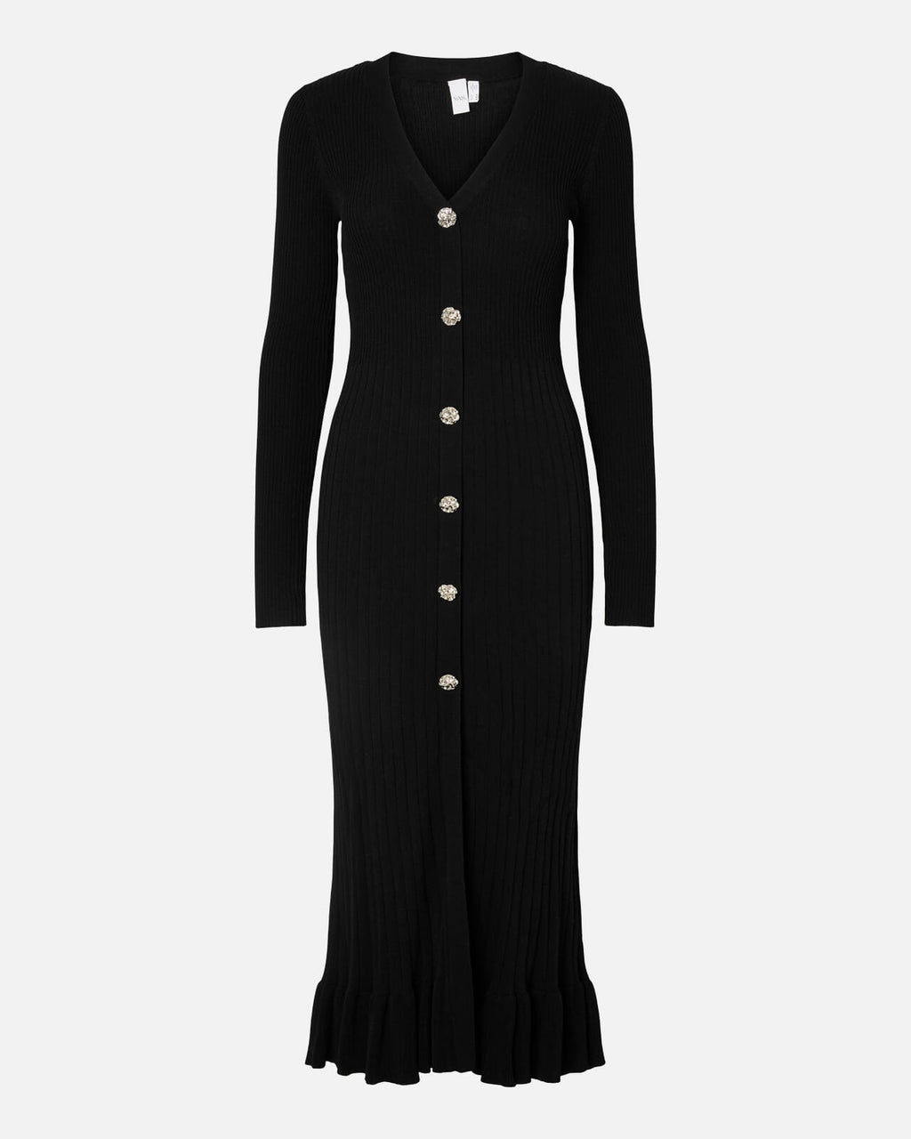 Y.A.S Midikjole Mikla LS Long Knit - Black