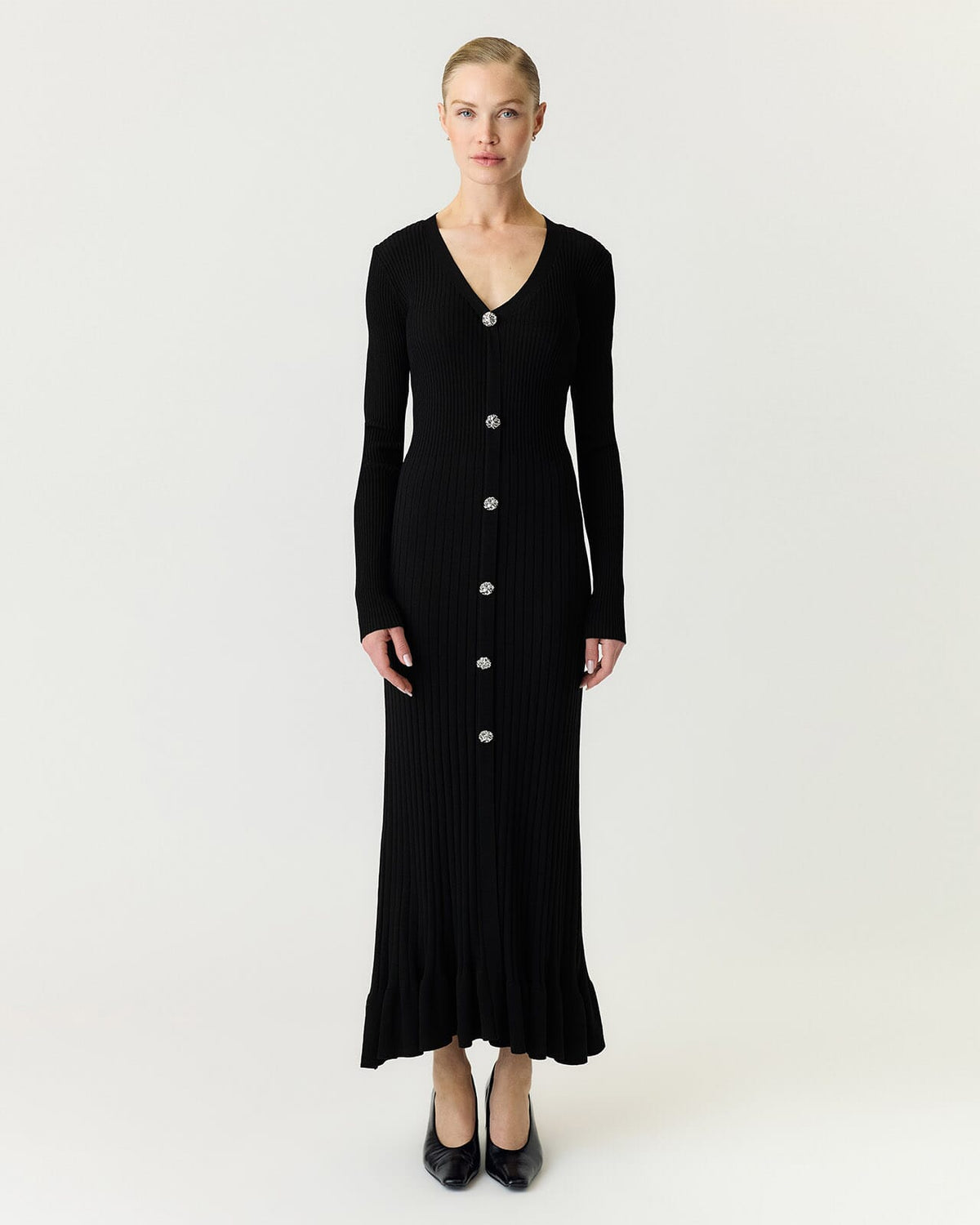 Y.A.S Midikjole Mikla LS Long Knit - Black