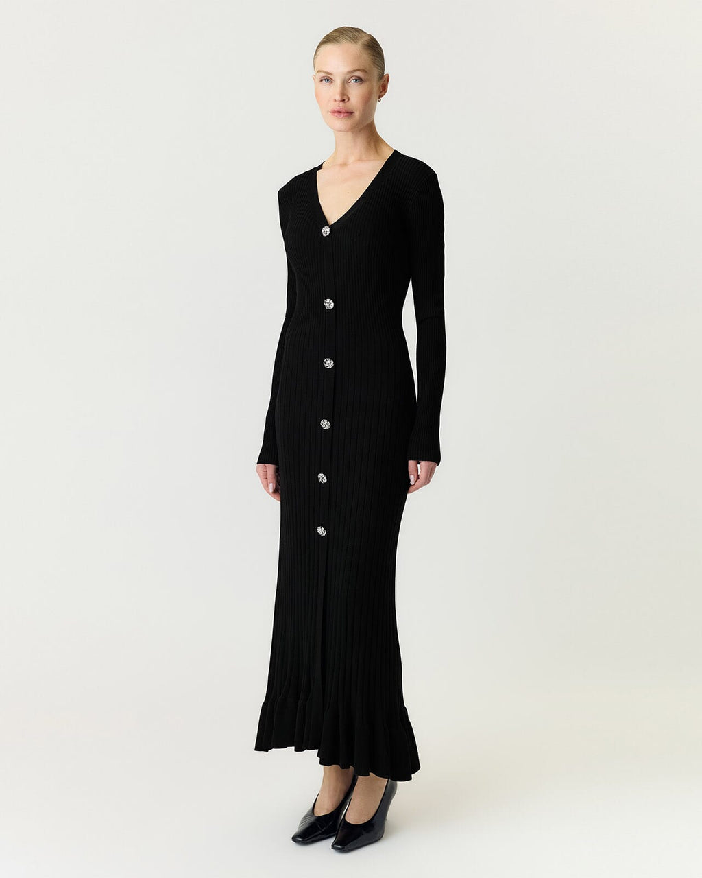 Y.A.S Midikjole Mikla LS Long Knit - Black