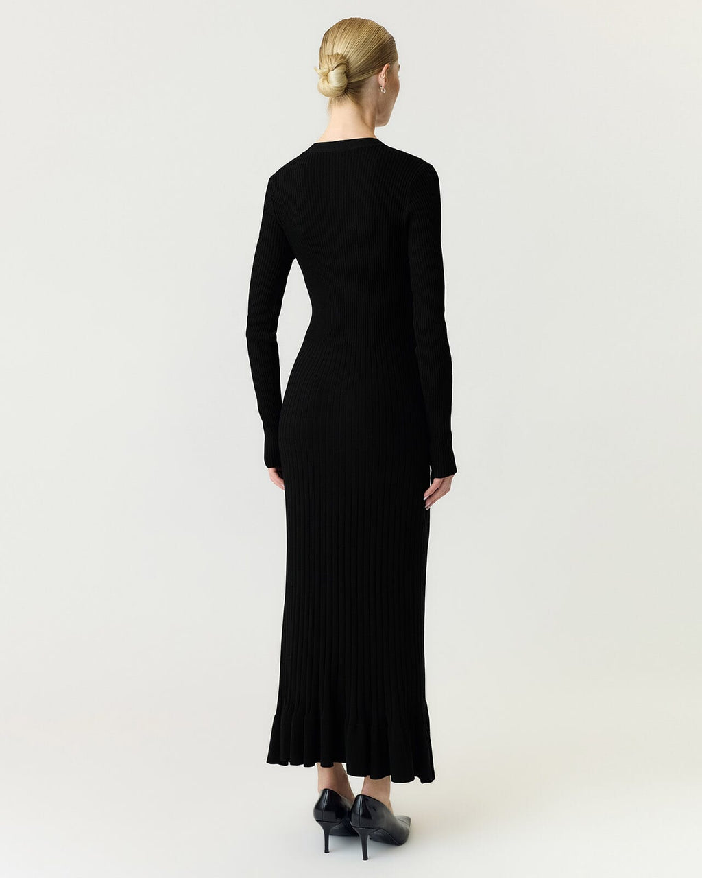Y.A.S Midikjole Mikla LS Long Knit - Black