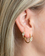 EMILIA By Bon Dep Øreringer Larg Knot - Gold/ White
